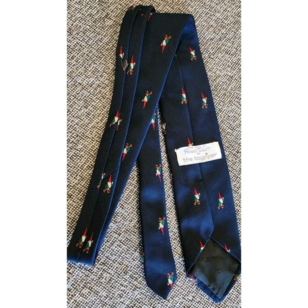 Robert Talbott Handmade Men's Tie 100% Silk Gnome Elf Bagpiper New